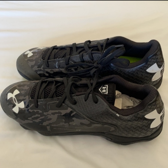 🆕Under Armour | Diamond Tips Camo Baseball Cleats Black & Grey Mens Size 11 - Picture 4 of 7